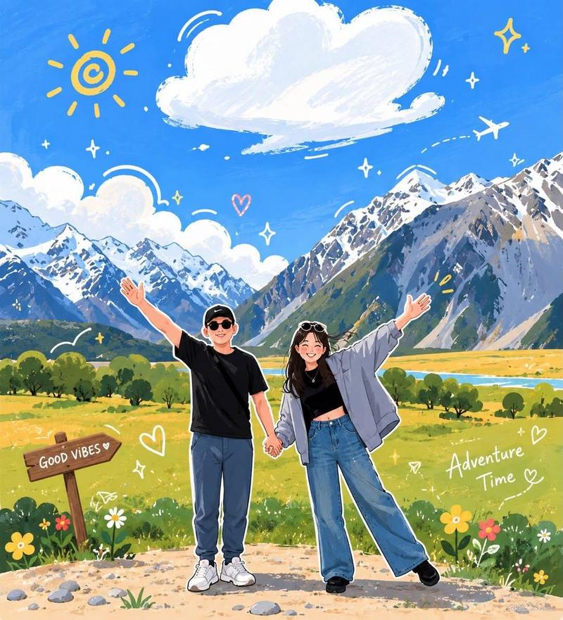 吉卜力风手绘旅游照片转动漫
