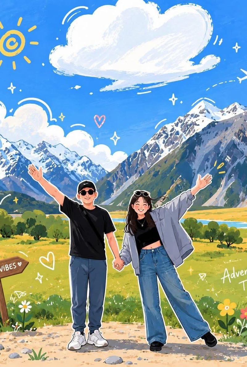 吉卜力风手绘旅游照片转动漫