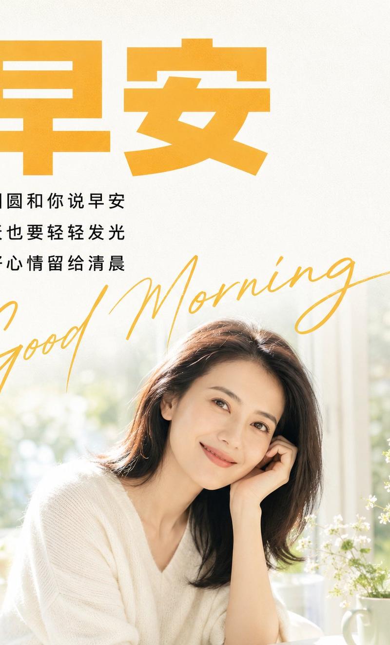 川普清晨问候极简风图文海报