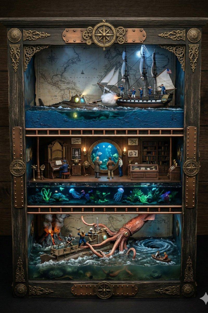 海底两万里微缩立体景箱