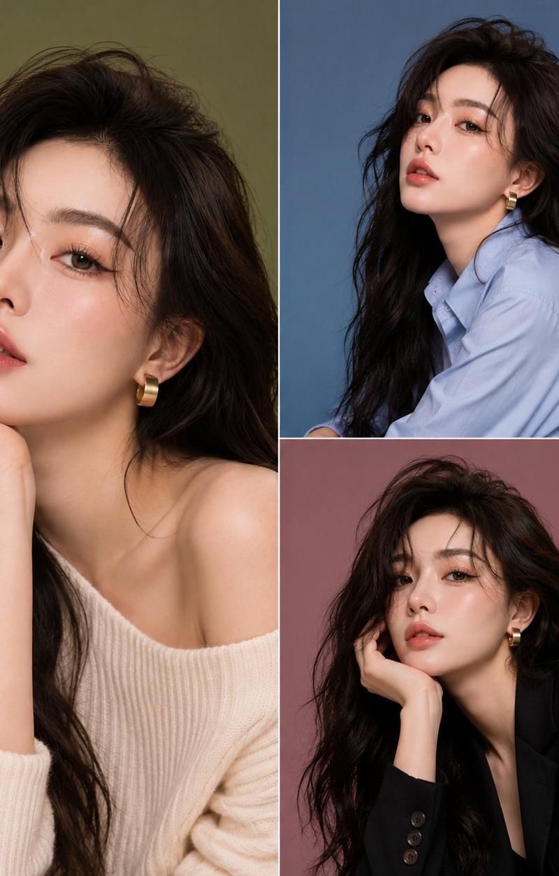 韩国年轻女性超写实时尚美妆人像