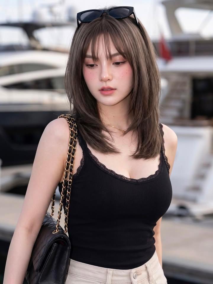 豪华游艇码头名媛风真实人像摄影