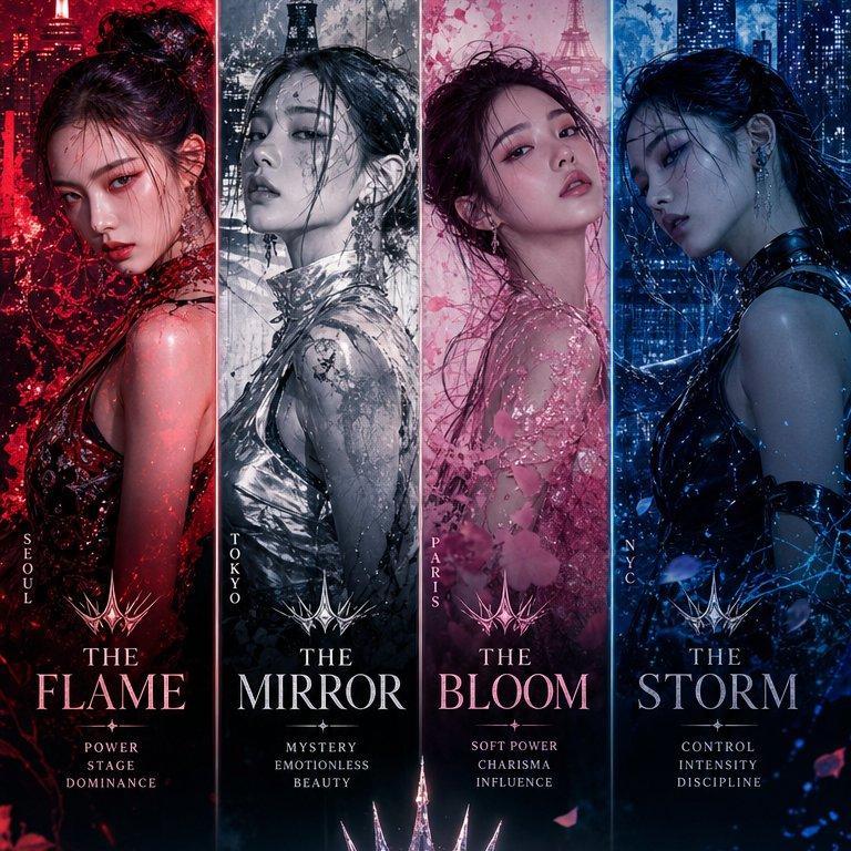 顶级Kpop女团回归概念赛博朋克高定视觉