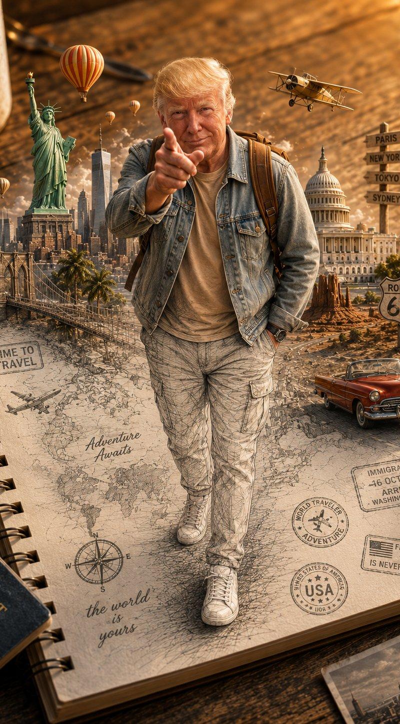 超写实旅行者笔记本3D幻觉艺术