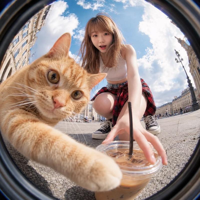 鱼眼镜头超写实动作生活摄影