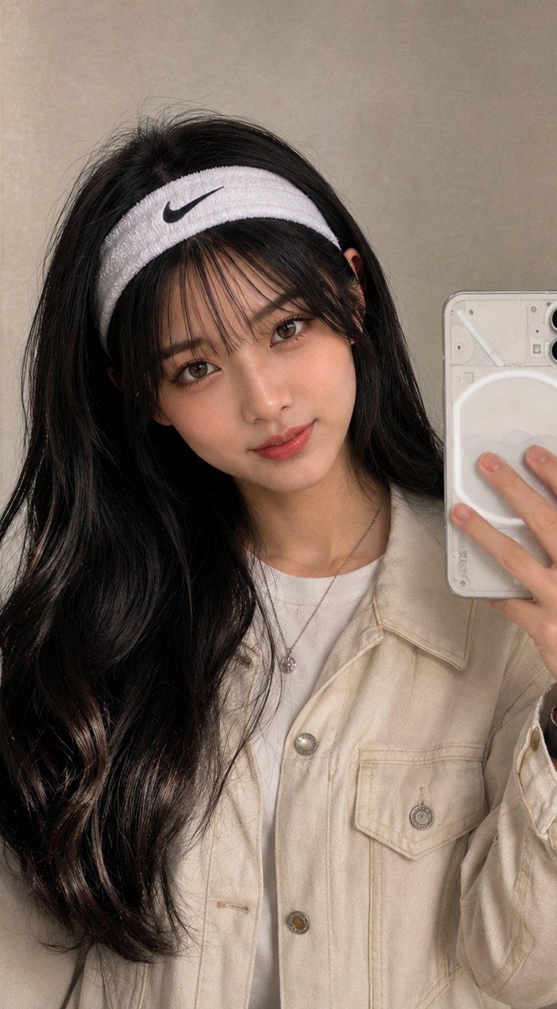 超写实高马尾少女校园走廊写真