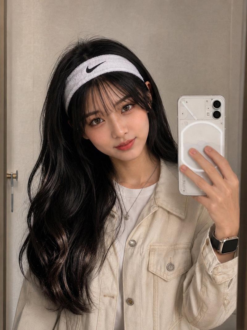 超写实高马尾少女校园走廊写真