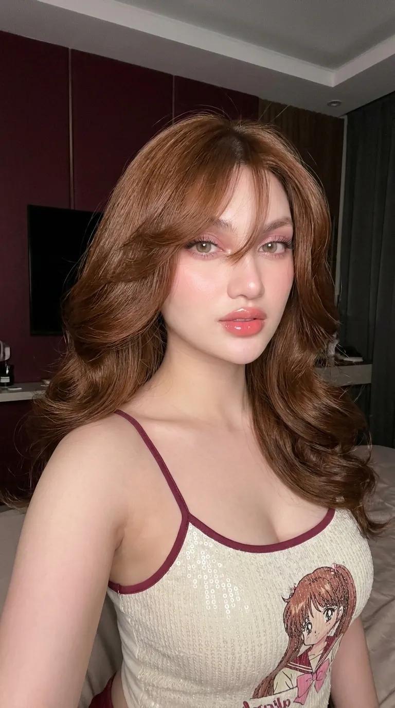 超写实柔美女性高奢大波浪韩式发型人像