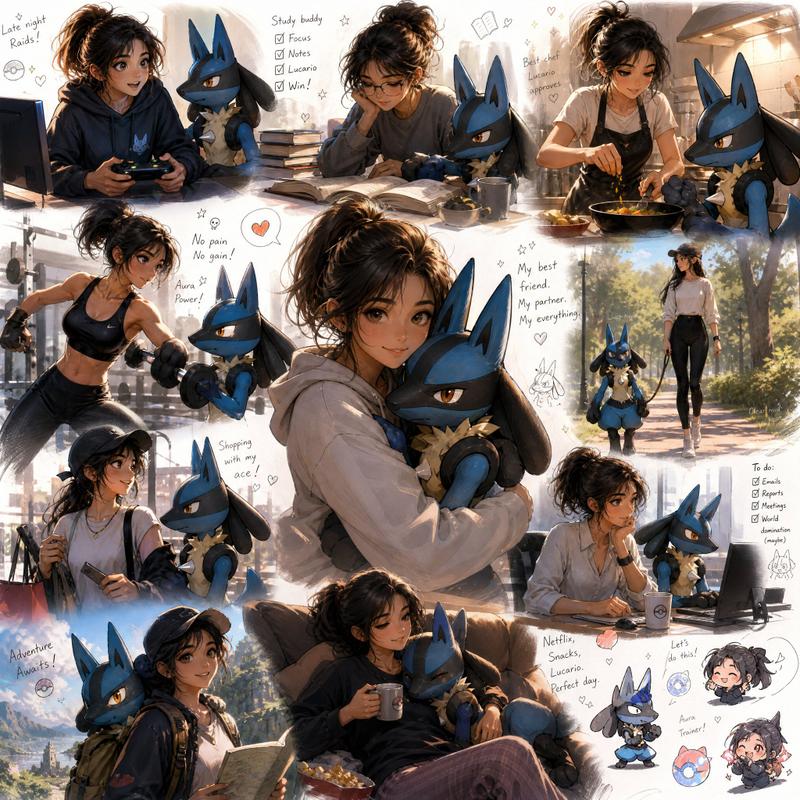 极精细宝可梦皮克斯动漫风格生活速写剪贴画