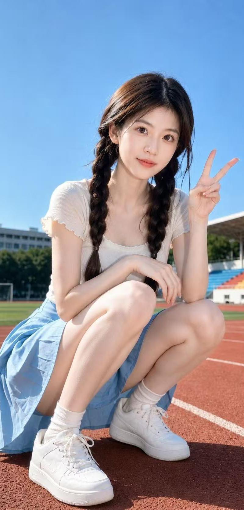 阳光校园体育场写实人像摄影