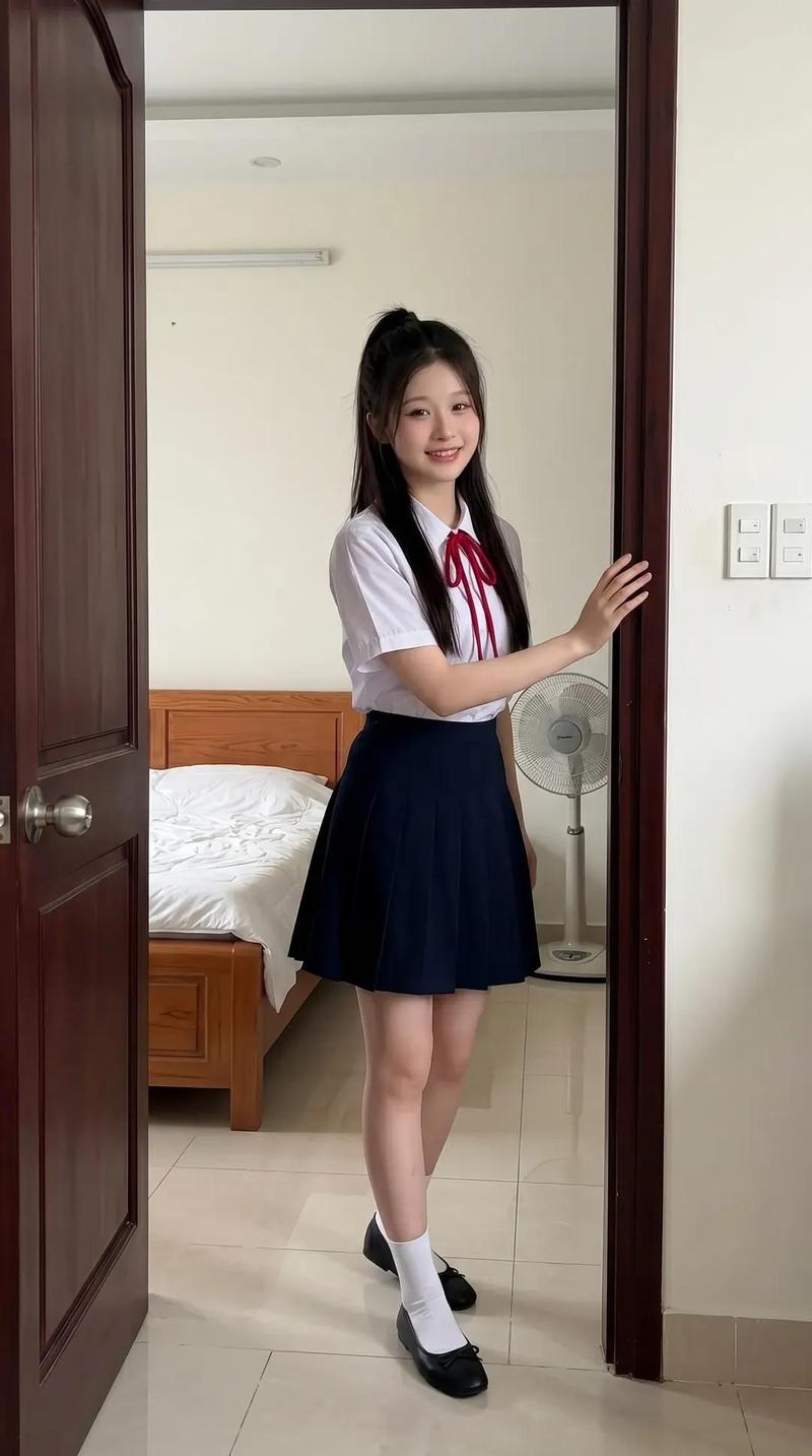 越南卧室东亚女学生智能手机纪实摄影