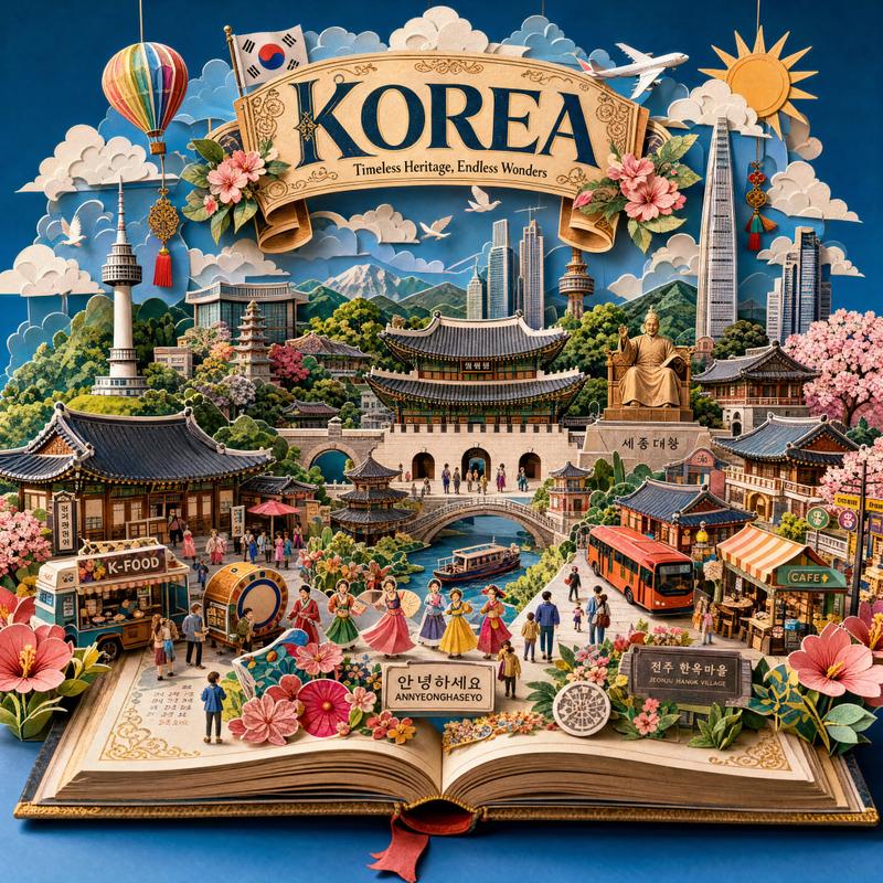 复古纸艺立体书目的地微缩景观