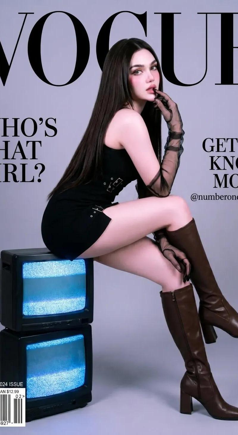 VOGUE时尚杂志封面复古电子美学大片