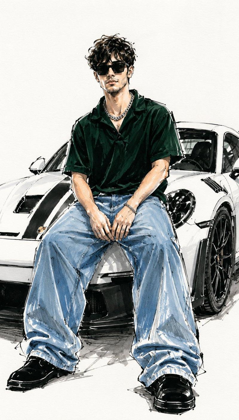 Vogue风格时尚插画简约手绘素描