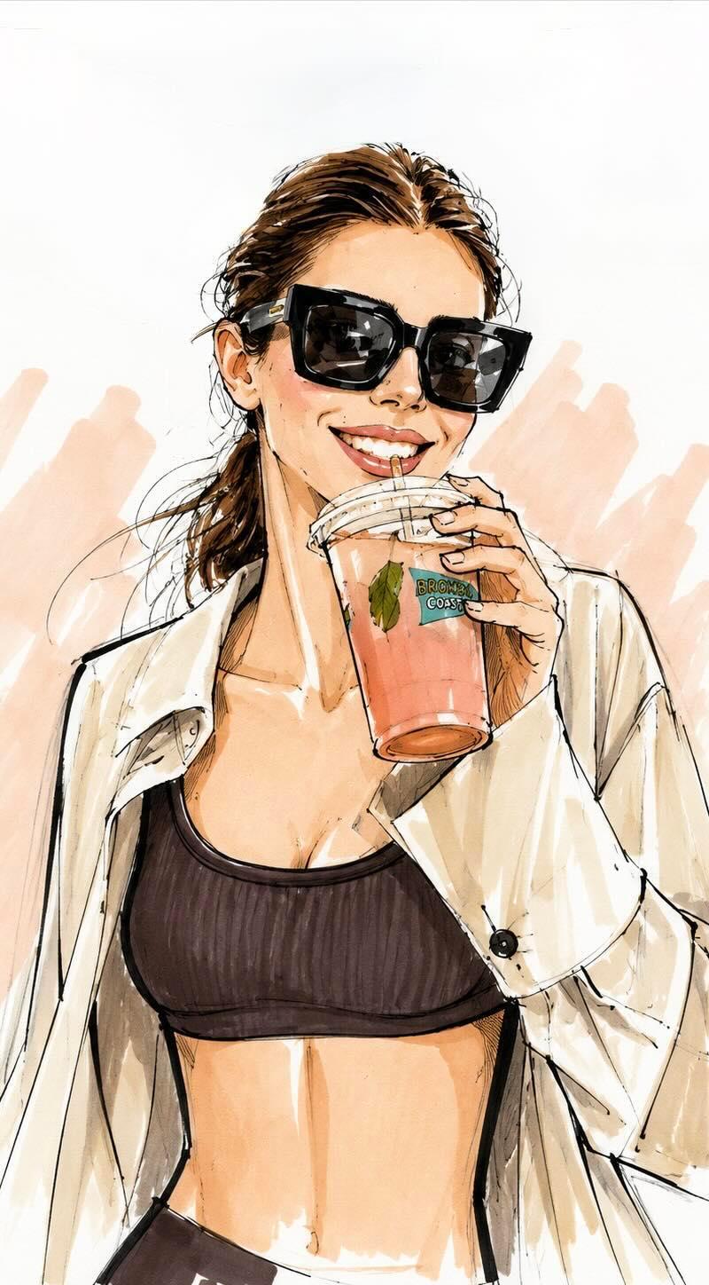 极简主义Vogue风格时尚手绘插画