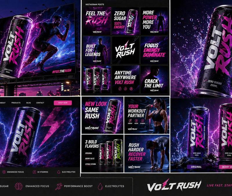 VoltRush能量饮料全套营销视觉