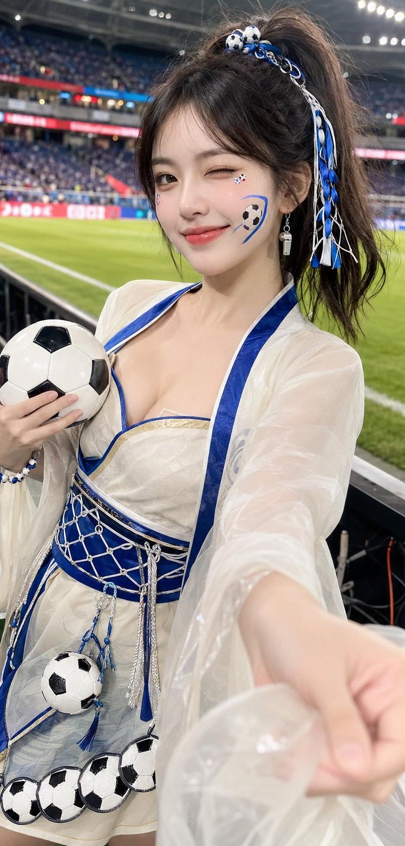 足球宝贝古风创意写真人像