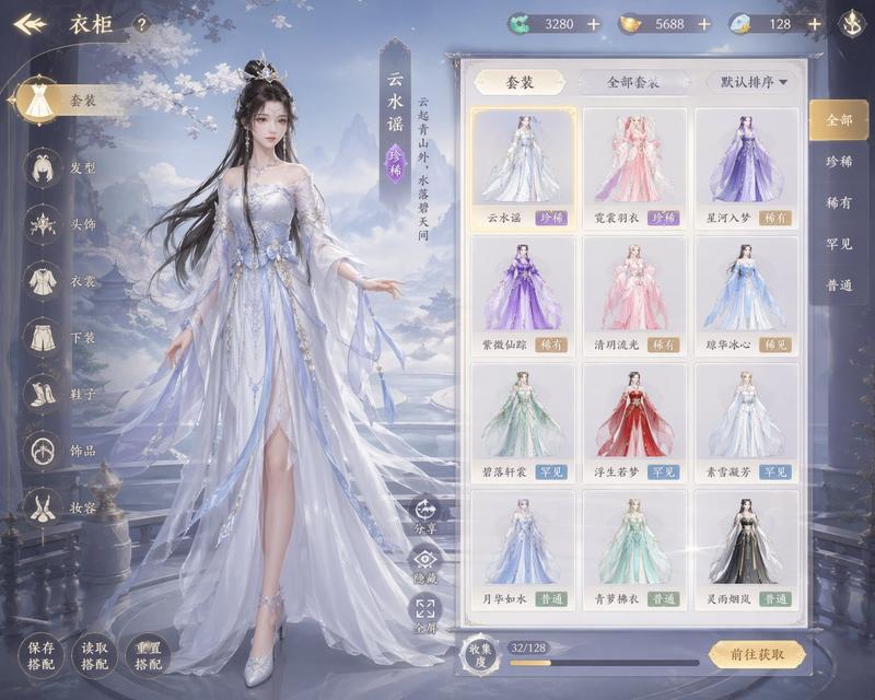 古装仙侠换装游戏女角色界面