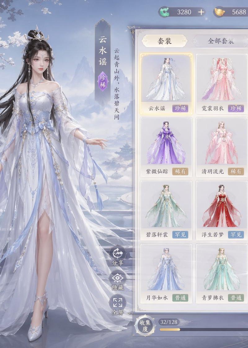 古装仙侠换装游戏女角色界面