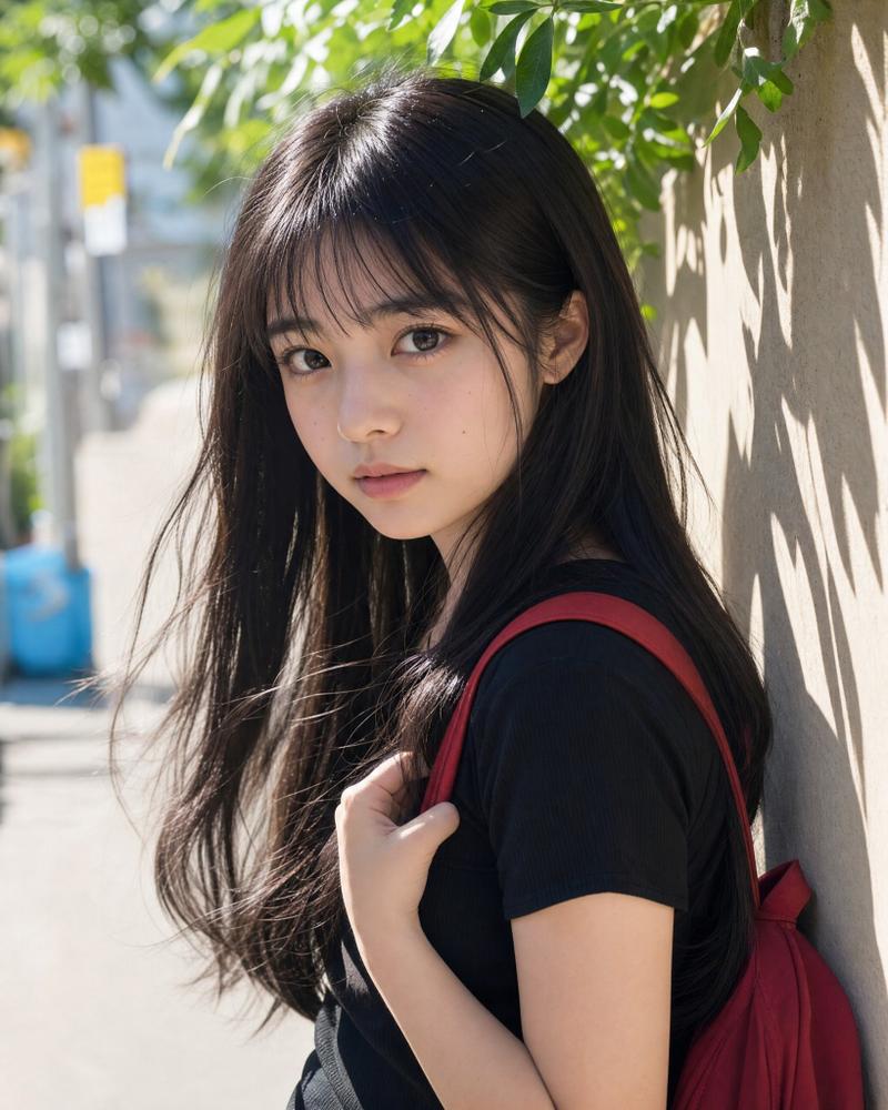 户外系发髻的东亚女子人像摄影