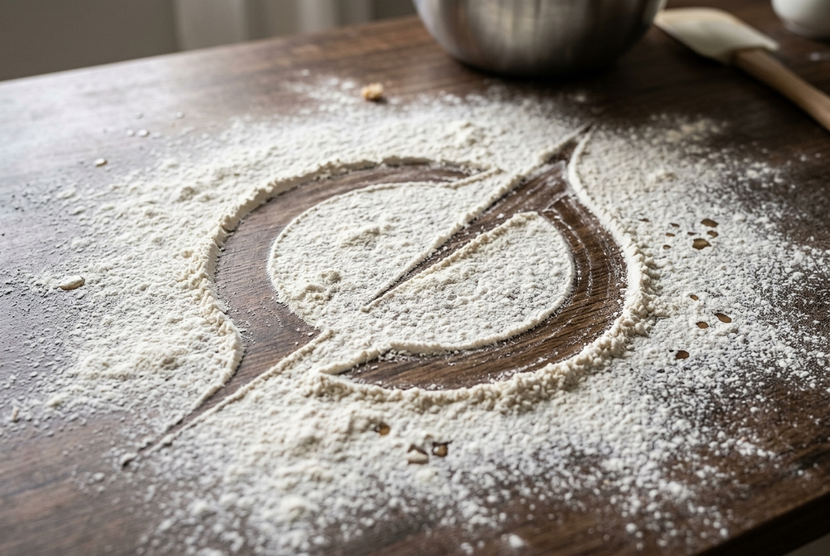 { "title": "Logo Flour Dust Kitchen Surface", "prompt": { "subject": "Uploaded l