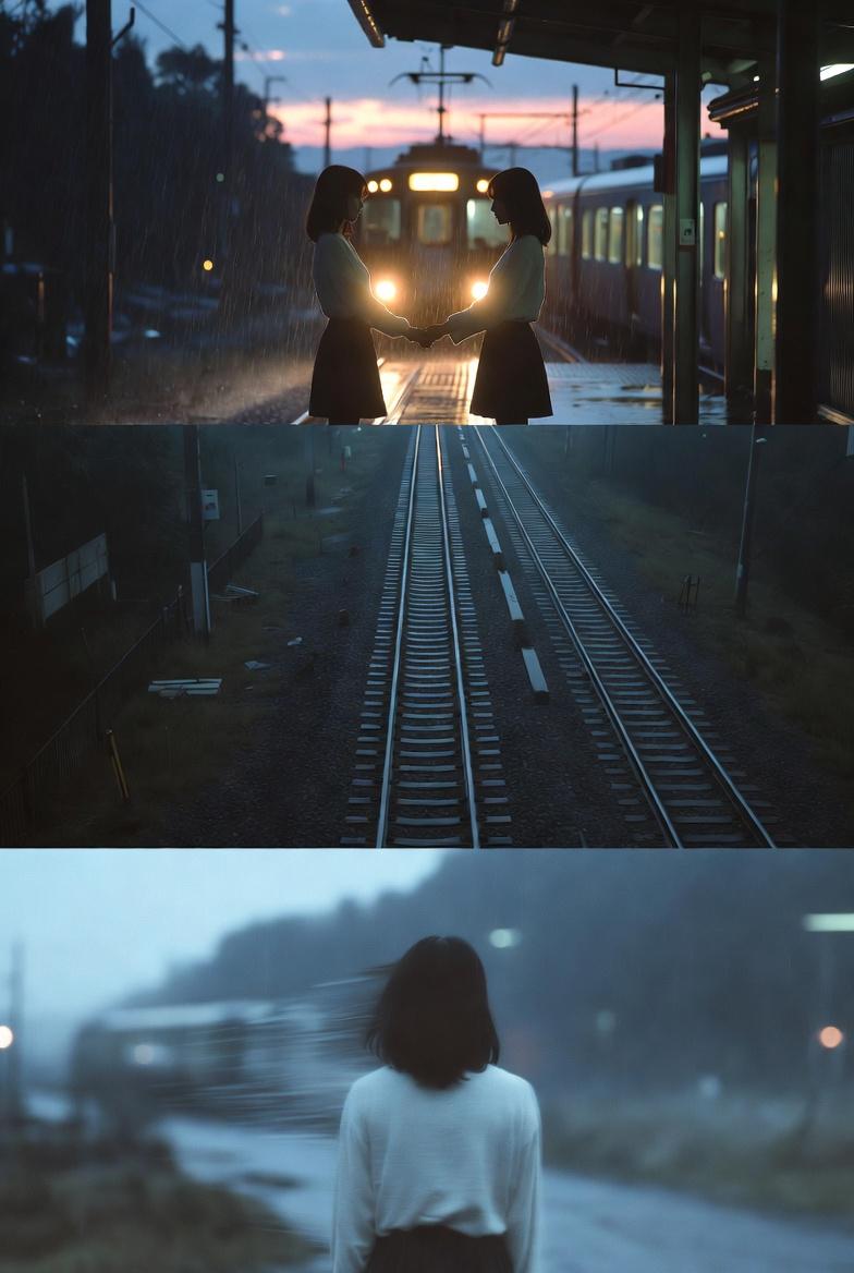3 sections of photos combined in one, first section with two young lovers standi