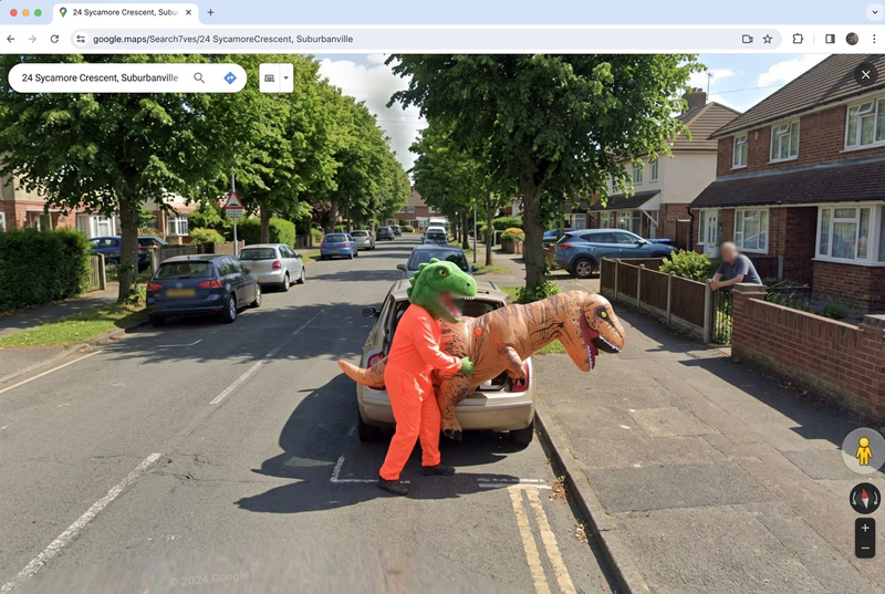 screenshot of google maps catches someone doing something they really, really sh