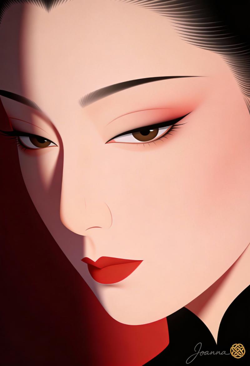 A modern art style, an ultra-high-definition close-up image: against a dark red 
