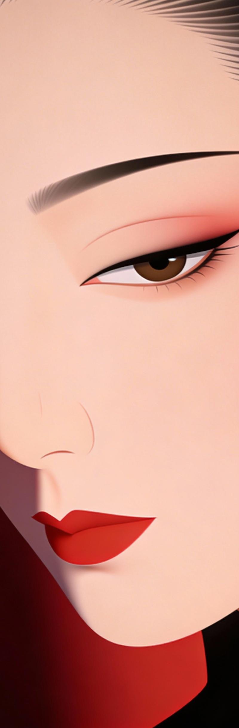 A modern art style, an ultra-high-definition close-up image: against a dark red 