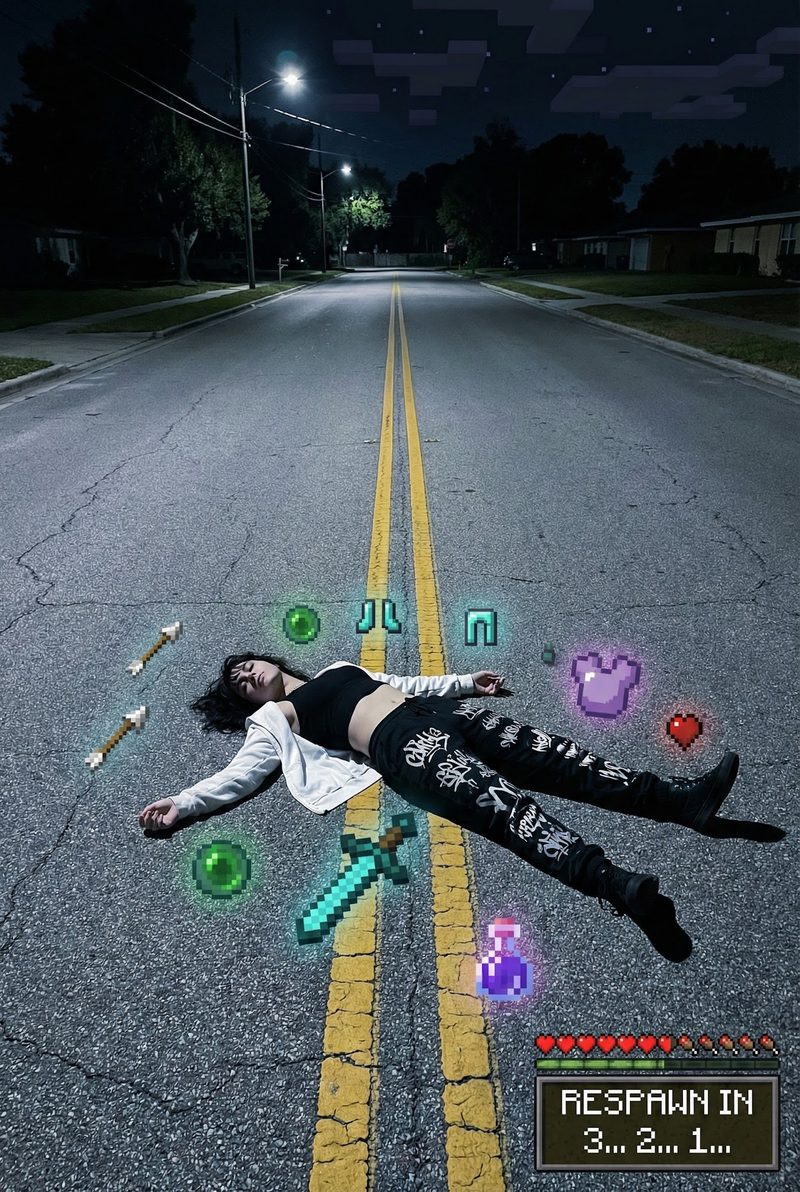 { "subject": { "description": "A young adult lying flat on their back on the dou