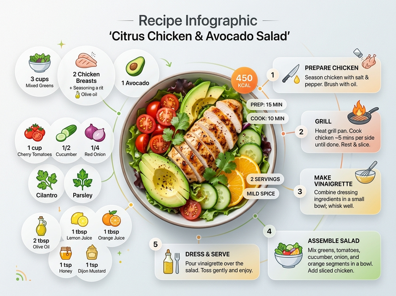 Ultra-clean modern recipe infographic