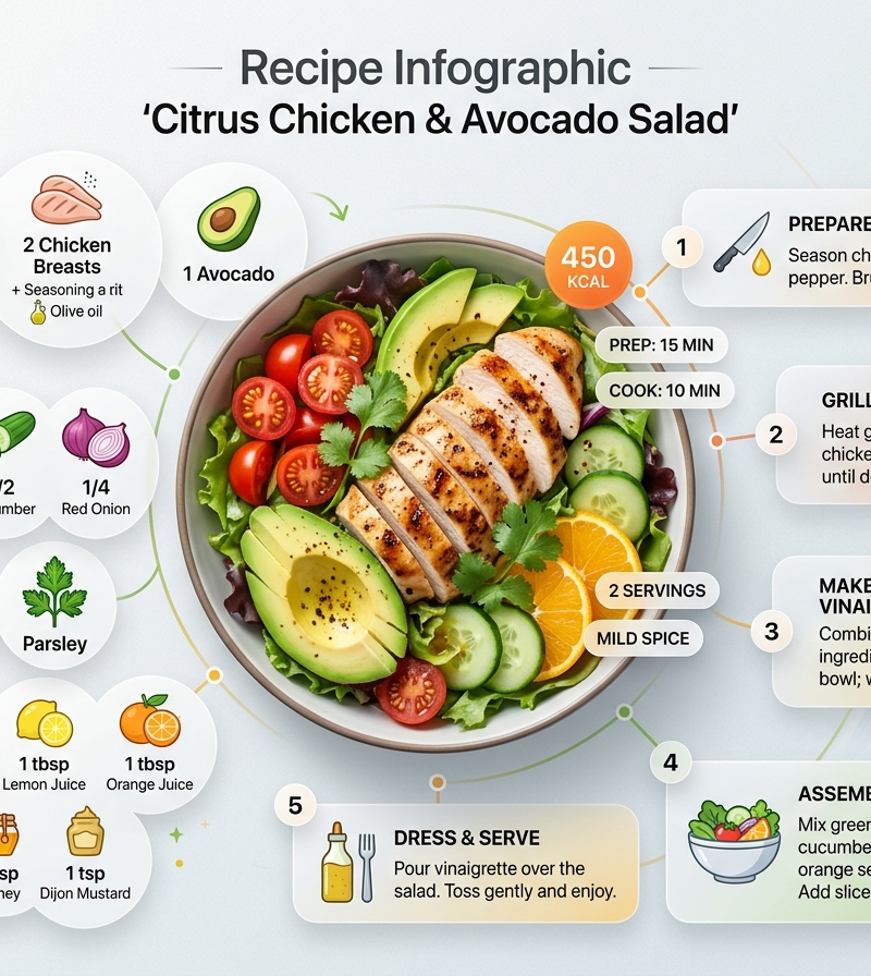 Ultra-clean modern recipe infographic