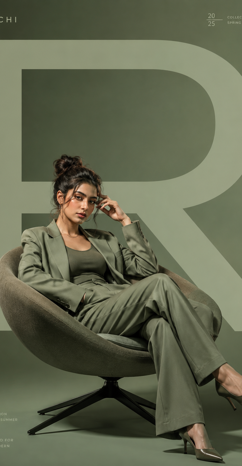 Create a premium modern editorial branding poster for [RUCHI]