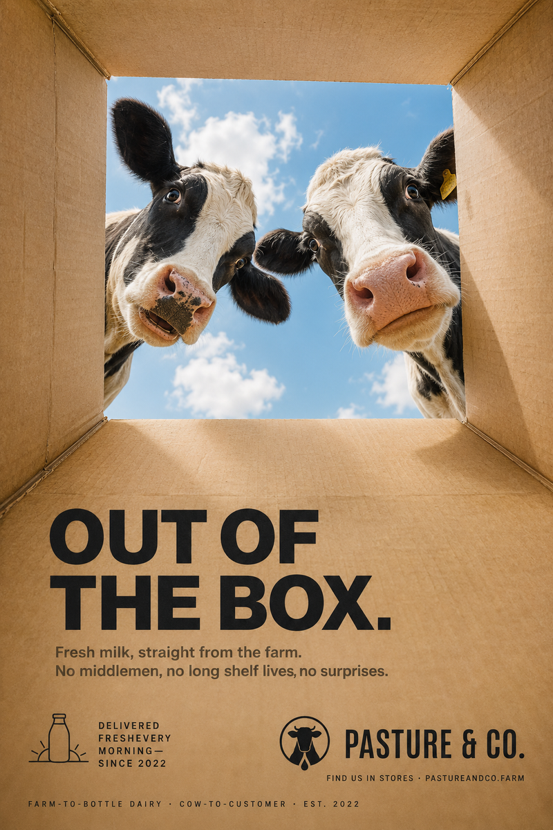 Vertical advertising poster with a surreal playful concept, photorealistic rende