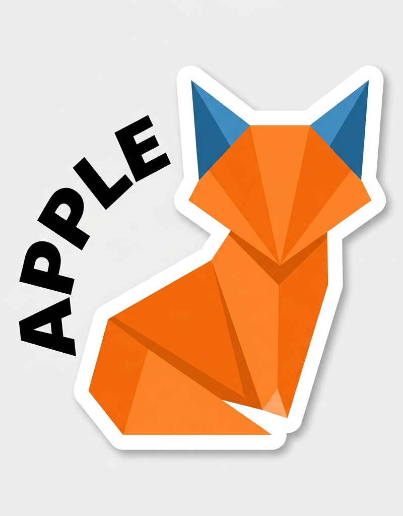 A flat design sticker illustration of a {subject}, geometric polygon silhouette