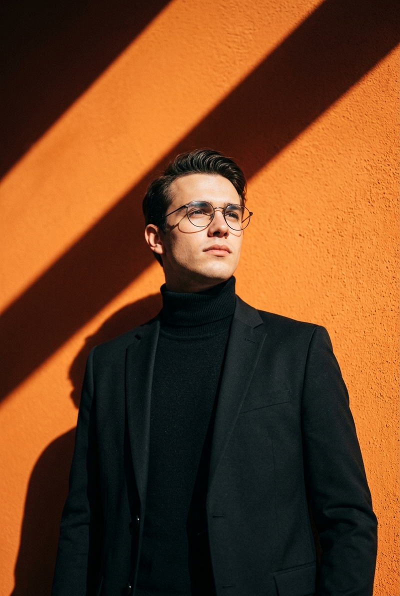 A cinematic, ultra-realistic portrait of a young man modeled on the reference ph