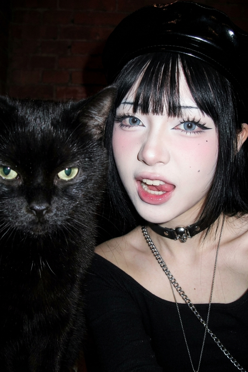 18-22 years old, [body temperament], black long straight hair, straight bangs, [