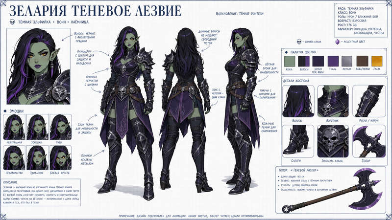 Create a clean 16:9 animation model-sheet character card for foto Grata (see ref