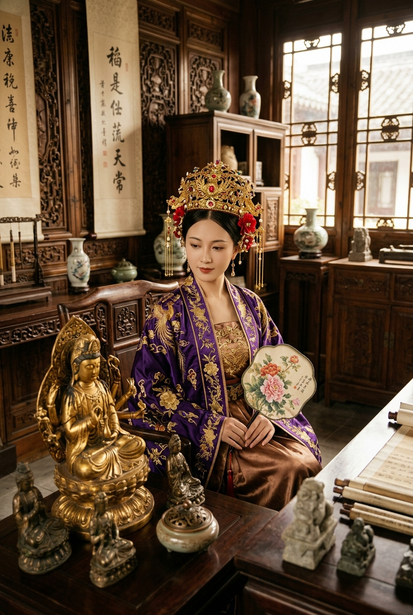 { "type": "cinematic_portrait", "style": "hyper-realistic, rich, historical, cin