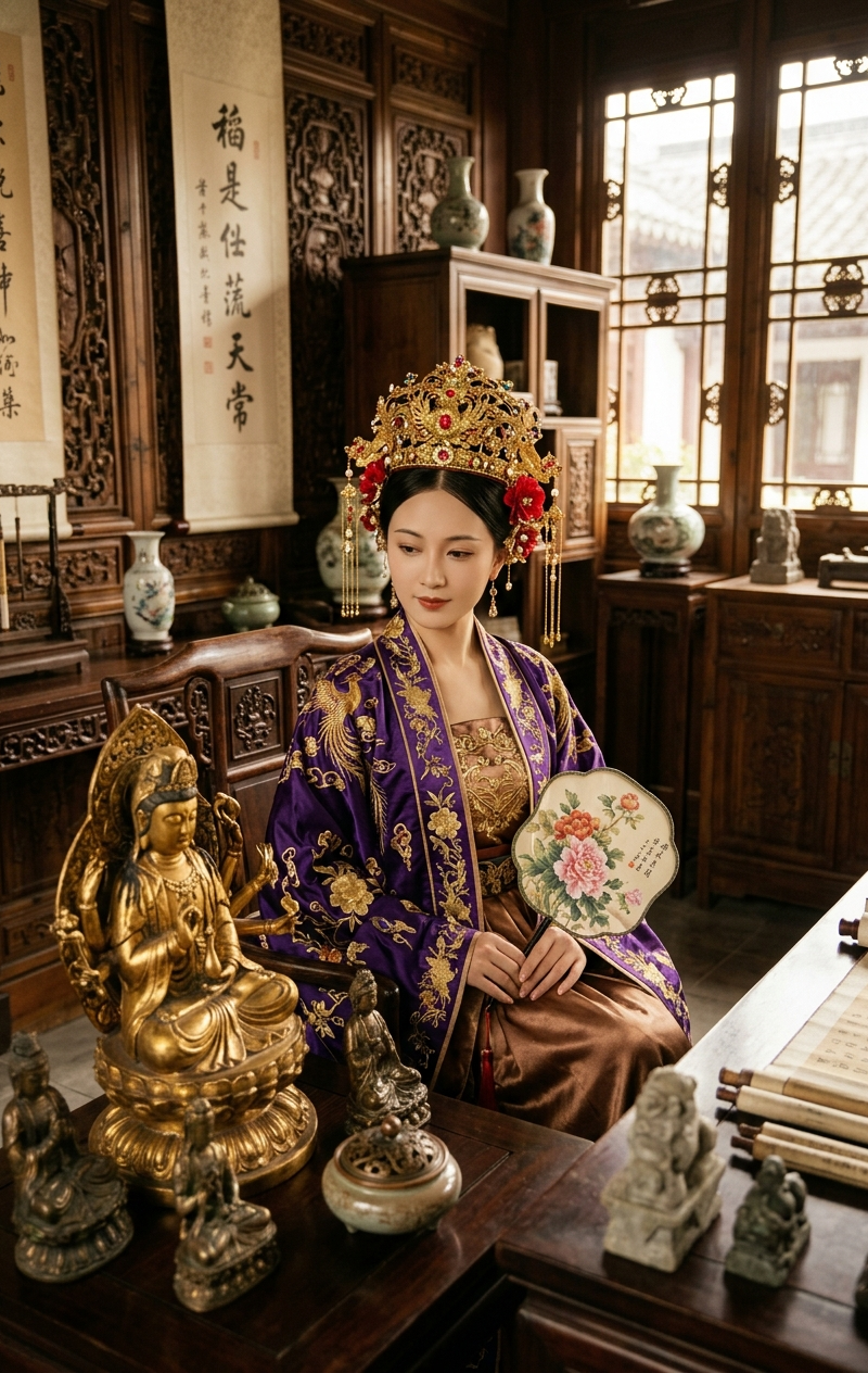 { "type": "cinematic_portrait", "style": "hyper-realistic, rich, historical, cin