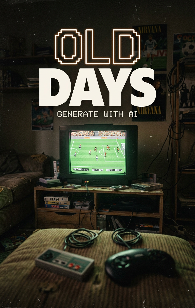 A vintage lo-fi poster design featuring a dark, retro living room