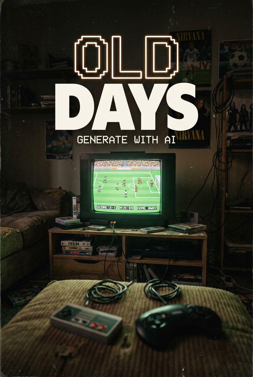 A vintage lo-fi poster design featuring a dark, retro living room