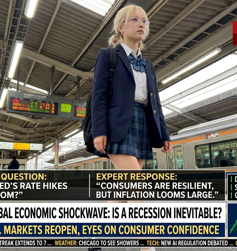 美国晨间新闻节目风格,参考 Fox News 的电视新闻画面。 整体画面像美国有线电视早间新闻专题报道,包含专业的下三栏字幕、突发新闻风格横幅、底部滚动新闻条、