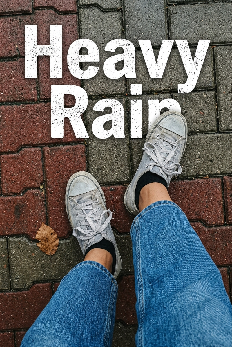 { "subject": { "description": "First-person view of legs and feet standing on pa