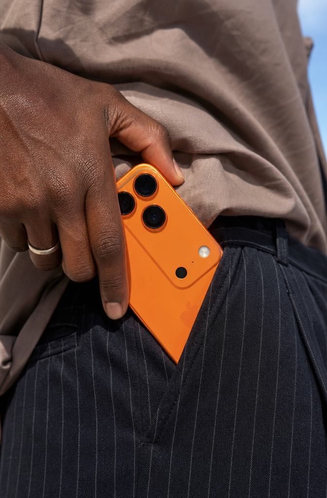 A close-up shot shows a person's dark-skinned hand, likely belonging to a Black