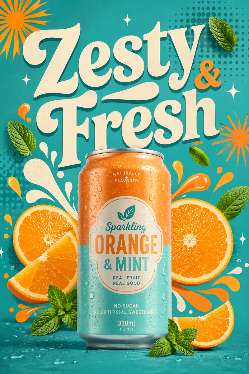RETRO POP-ART BEVERAGE COLLAGE SYSTEM A premium commercial beverage advertising