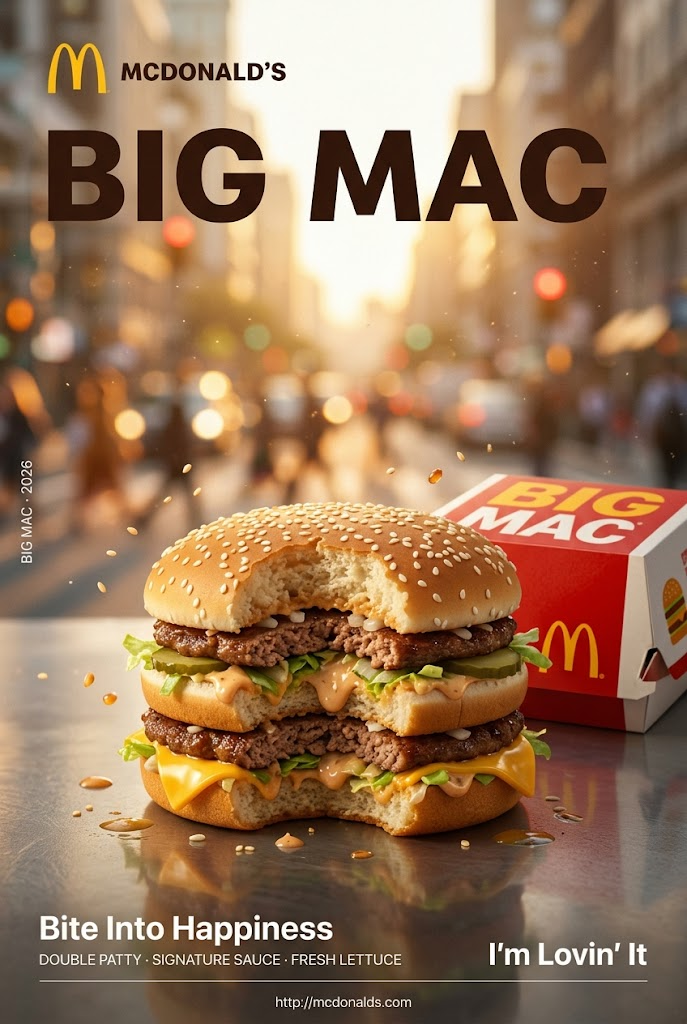 Hyper-realistic professional FMCG fast food commercial ad poster
