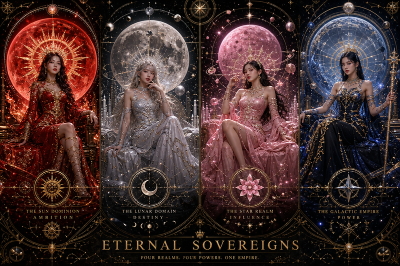 Theme: Four goddesses ruling four cosmic kingdoms Ultra-premium K-pop comeback v