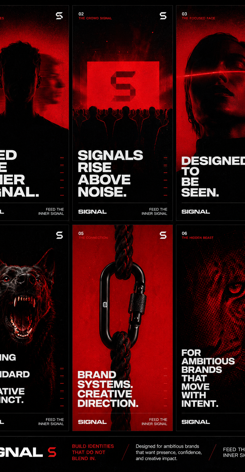 { "project_title": "INNER SIGNAL", "concept_type": "Brand Identity Poster Series