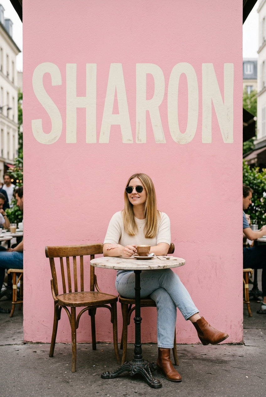 A young woman with straight blonde hair, wearing sunglasses and a slight smile,
